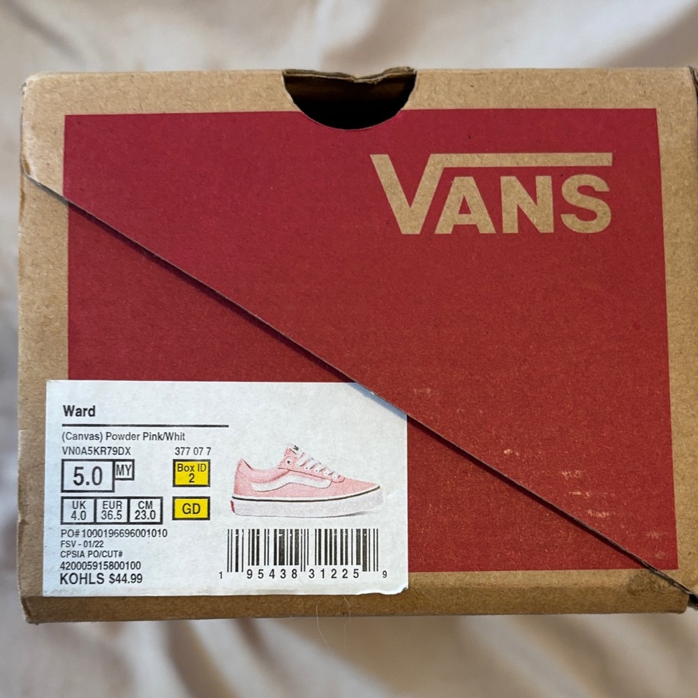 Vans Canvas Sneakers in Powder Pink and White